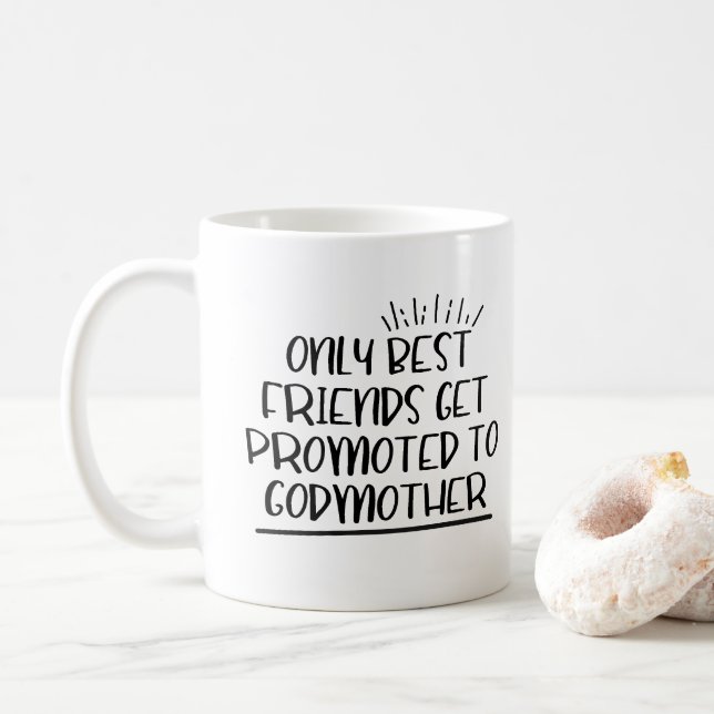 Bara bästa vänner befordras till gudmor kaffemugg (Med munk)
