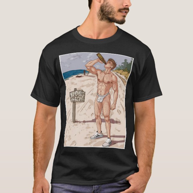 Bara Beach Hunk 2 T Shirt (Framsida)