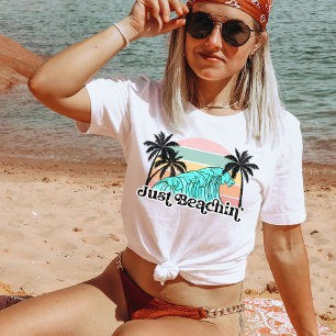 Bara Beachin, Cute Summer Vacation Retro Beach Bum T Shirt