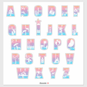 BARA BEACHY ALPHABET KLISTERMÄRKEN