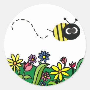 Bara Bee Runt Klistermärke