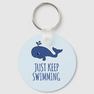 Bara Behålla simmande val Nyckelring