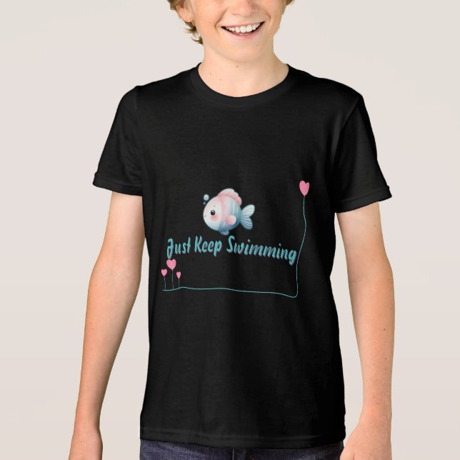 Bara Behålla Swimming Axolotl T Shirt (Framsida)