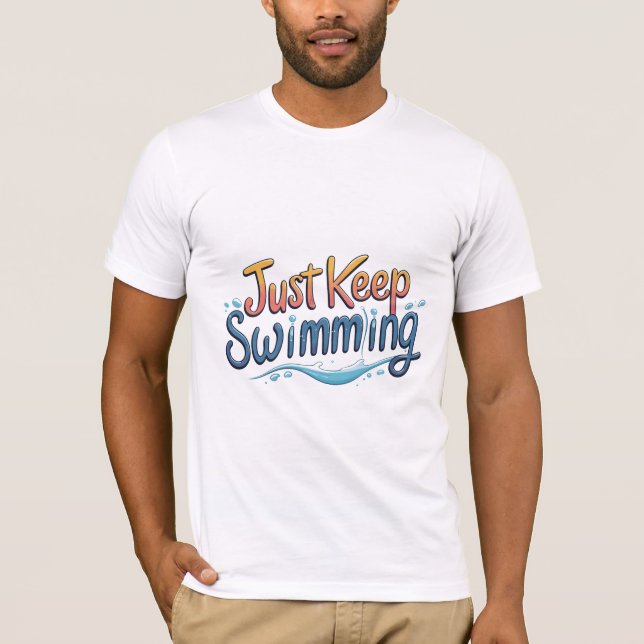 Bara Behålla Swimming T Shirt (Framsida)