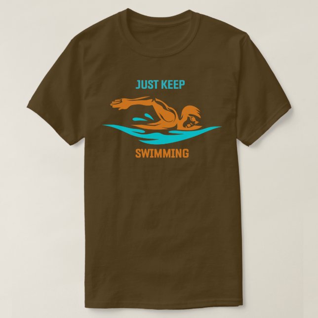 Bara Behålla Swimming T Shirt (Design framsida)