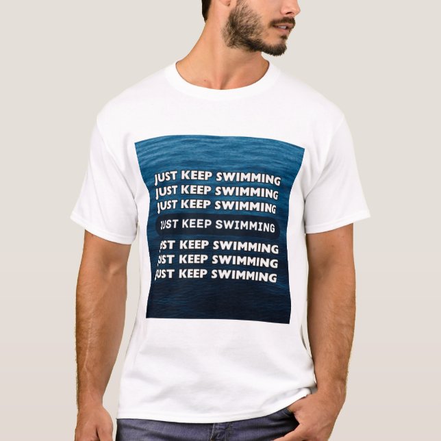 Bara Behålla Swimming T Shirt (Framsida)