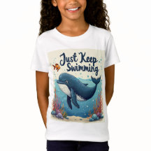 Bara Behålla Swimming T-Shirt for Girls - Motiveri