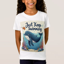 Bara Behålla Swimming T-Shirt for Girls - Motiveri