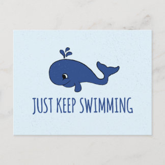 Bara Behålla Swimming Whale Helg Vykort