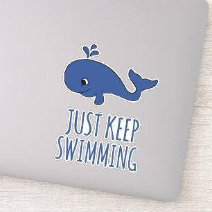 Bara Behålla Swimming Whale Klistermärken