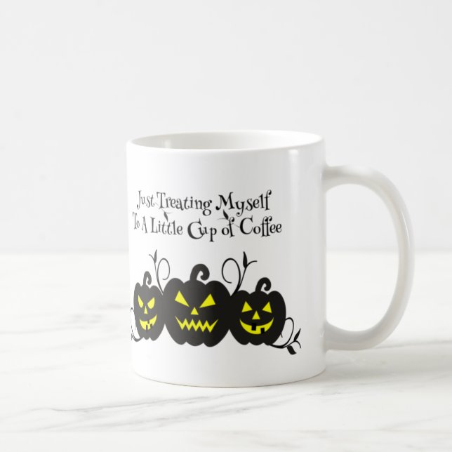 Bara Behandlar Mig Själv Med Kaffe Jack O' Lantern Kaffemugg (Höger)