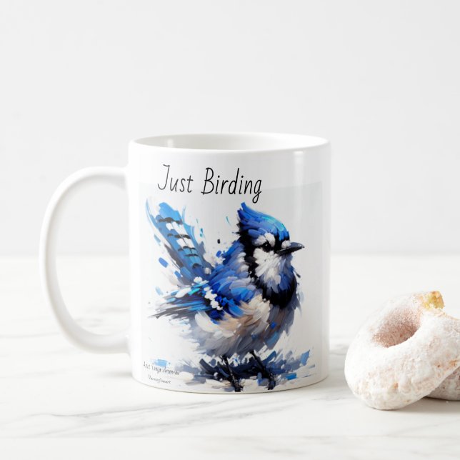 Bara Birding Blue Jay Kaffemugg (Med munk)