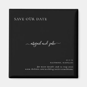 Bara Black Bröllop Spara vårt datum Magnet