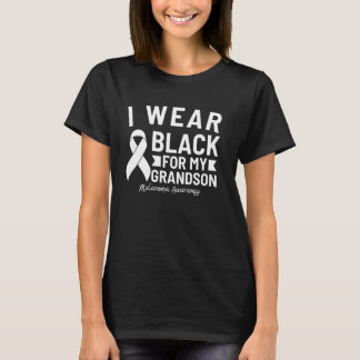 Bära Black for My Grandson Melanoma Awareness T Shirt