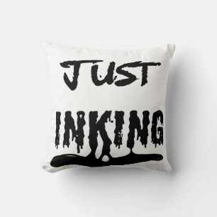 Bara bläckar Svart Bläck Typografi Konstnär Kudde