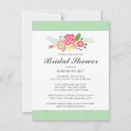 Bara Blommigt och Rand Inbjudningskort för möhippa