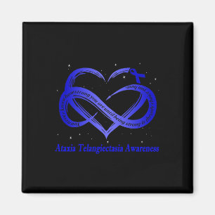 Bära Blue för Ataxi Telangiectasia Awareness Warr Magnet