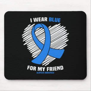 Bära Blue för min vän Alopecias medvetenhet Musmatta