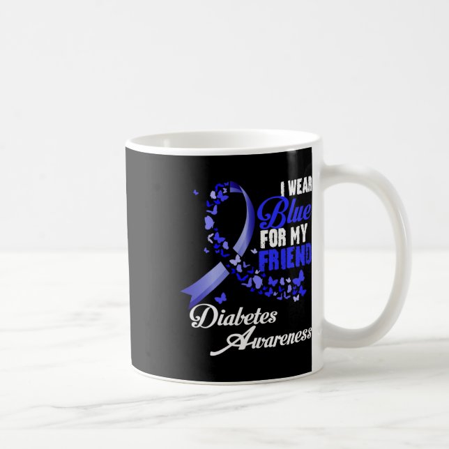 Bära Blue för min vän T1d Diabetes Awareness Blu Kaffemugg (Höger)