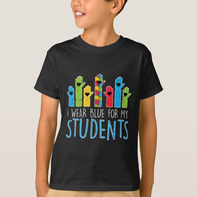 Bära Blue for My Studenter Autism Awareness Lacher T Shirt (Framsida)
