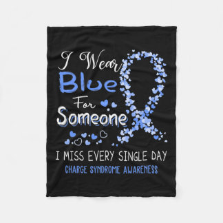 Bära Blue for Någon Charge Syndrome Awareness Fleecefilt