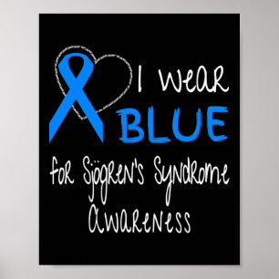 Bära Blue for Sjograns syndrom - medvetandehöjande Poster