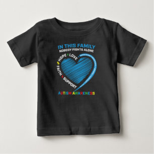 Bära Blue Heart Puzzle Biet Family Fight Autism T Shirt