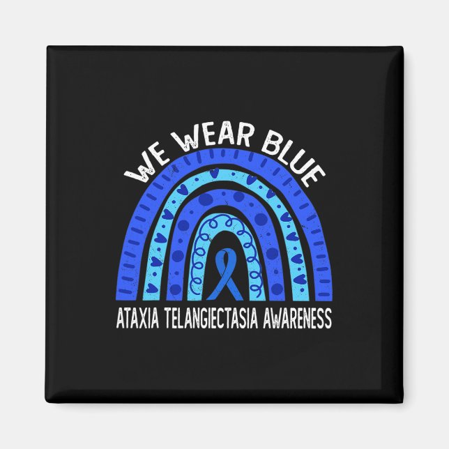Bära Blue Rainbow for Ataxi Telangiectasia Awaren Magnet (Framsidan)