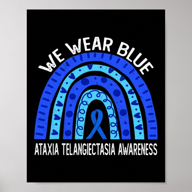 Bära Blue Rainbow for Ataxi Telangiectasia Awaren Poster (Framsidan)