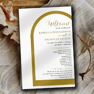 Bara Boho Arch Script Text Bröllopsprogram