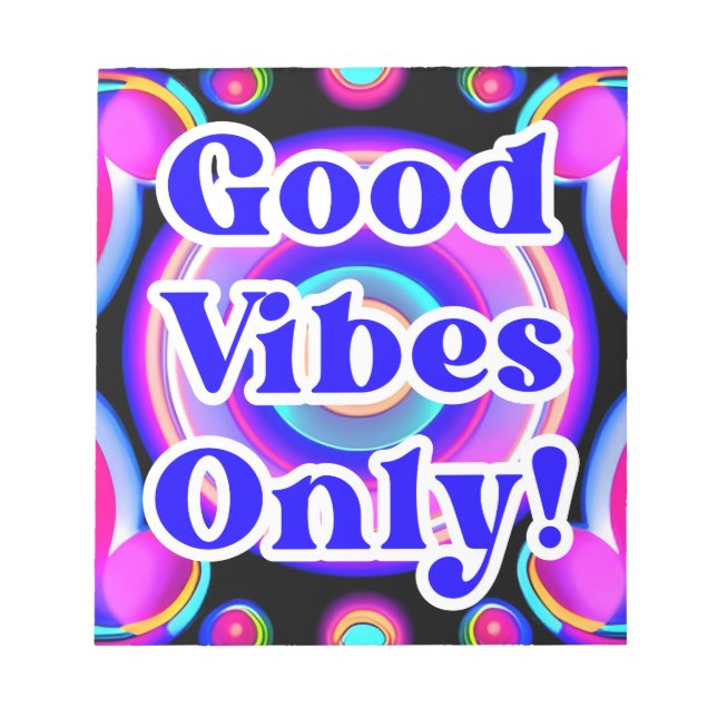 Bara bra Vibes! Neon Färg 80-talets 90-talskonstru Anteckningsblock (Framsida)