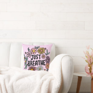 BARA BREATHE Blommigt Cute Daisy Hand Drawn Kudde