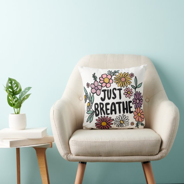 BARA BREATHE Blommigt Cute Daisy Hand Drawn Kudde (Stol)