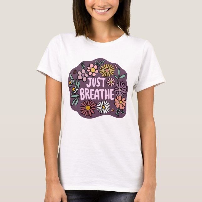 BARA BREATHE Blommigt Cute Daisy Hand Drawn T Shirt (Framsida)