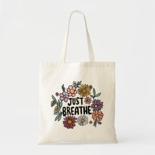 BARA BREATHE Blommigt Cute Daisy Hand Drawn Tygkasse
