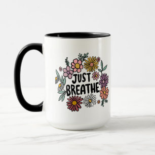 BARA BREATHE Blommigt Cute Flowers Daisy Hand Draw Mugg