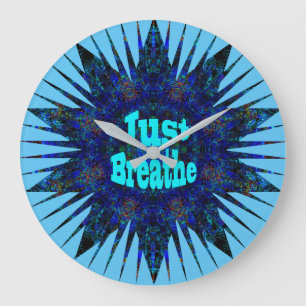 Bara Breathe Blue Yoga Star. Stor Klocka
