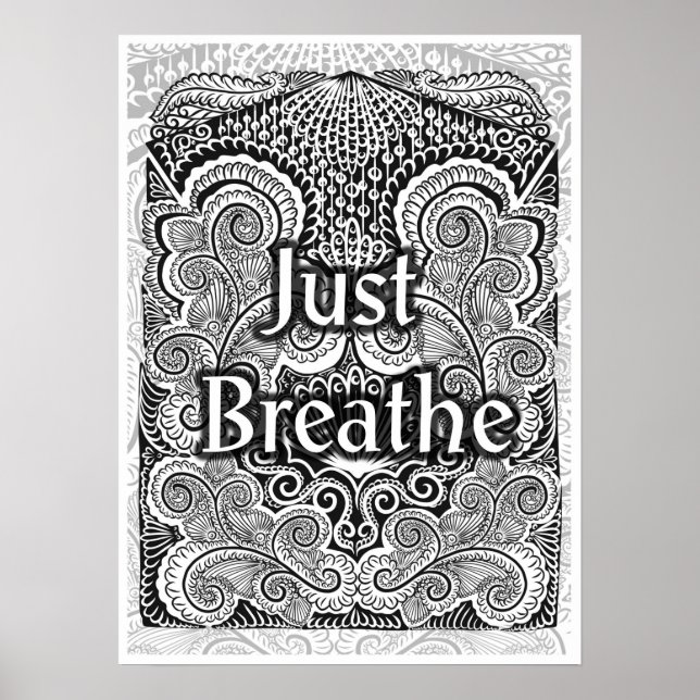 Bara Breathe - Calming Mandala-Inspired Poster (Framsidan)