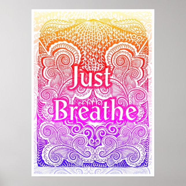 Bara Breathe - Calming Mandala-Inspired Poster (Framsidan)