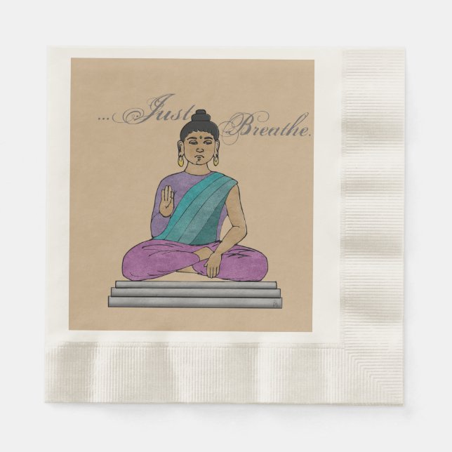 Bara Breathe Calming Seated Buddha Pappersservett (Framsidan)