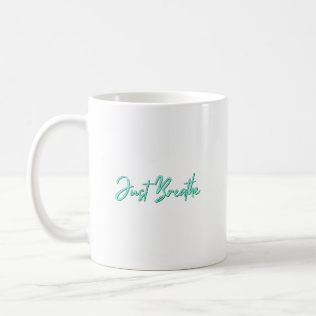 Bara Breathe-Meditation-Dandelion-Yoga-Nature-Cute Kaffemugg (Vänster)