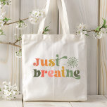 Bara Breathe Modern Typography Dandelion Flower Tygkasse<br><div class="desc">Bara Breathe Modern Typography Dandelion Flower Tote bags har texten "Just Breathe" i en modern manustypografi som accentueras med en dandelionblomma. Perfekt som en gåva till henne för födelsedag,  jul,  Mors dag,  bästa vänner,  systrar med mera. Designad av Evco Studio www.zazzle.com/store/evcostudio</div>
