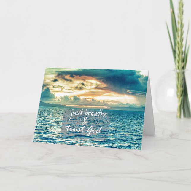 Bara Breathe och Trust God Faith Quote Kort (Framsida)