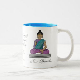 Bara Breathe Sitta Buddha - Personligen Två-Tonad Mugg