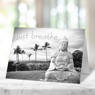 Bara Breathe Tropical Hawaii Buddha Black White Kort