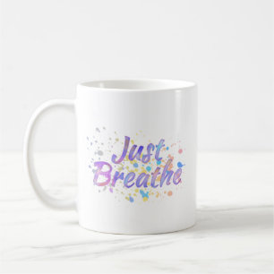 Bara Breathe Watercolor Rosa Mauve Aqua Blue Kaffemugg
