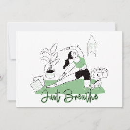 Bara Breathe Yoga Meditation Pose Julkort