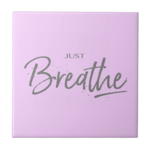 Bara Breathe, Yoga, Zen Quote Kakelplatta