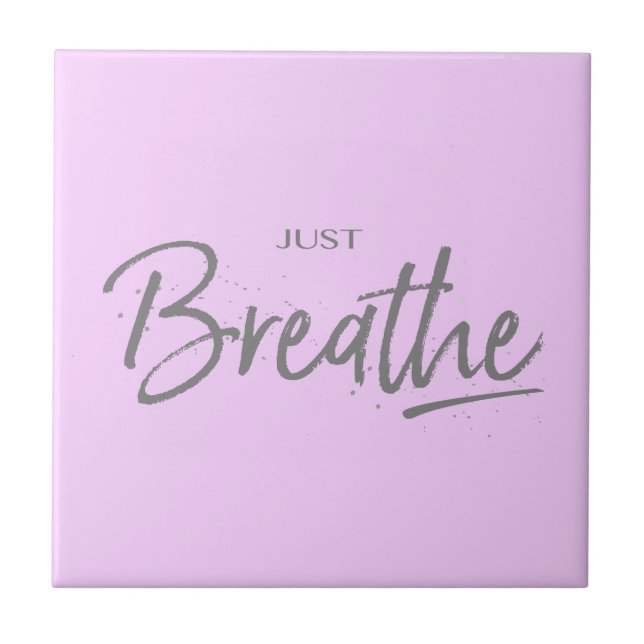 Bara Breathe, Yoga, Zen Quote Kakelplatta (Framsidan)