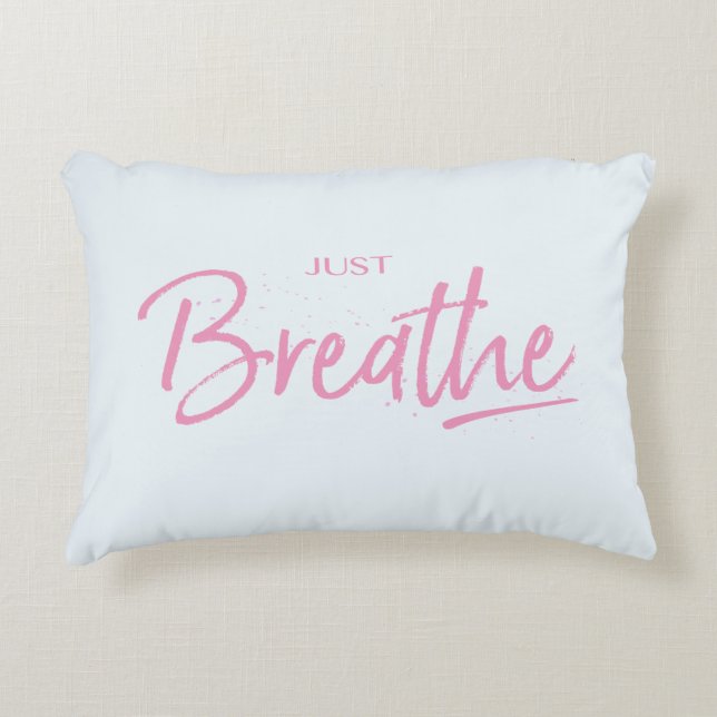 Bara Breathe, Yoga, Zen Quote Prydnadskudde (Framsidan)